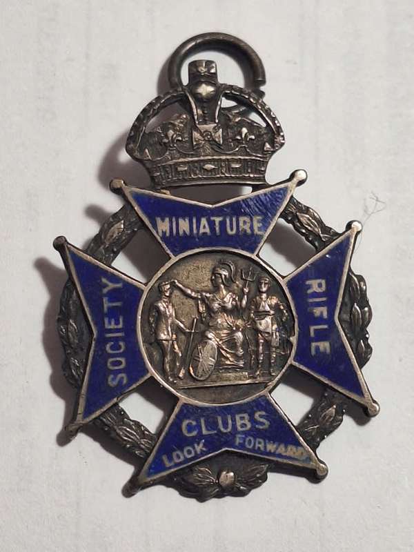 Society of Miniature Rifle club hallmarked silver look forward medal