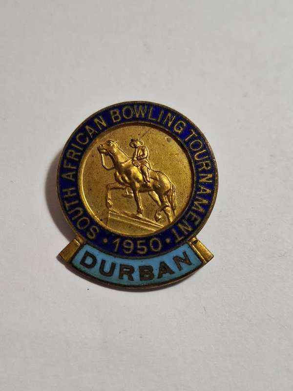 1950 SA Bowling tournament Durban pin