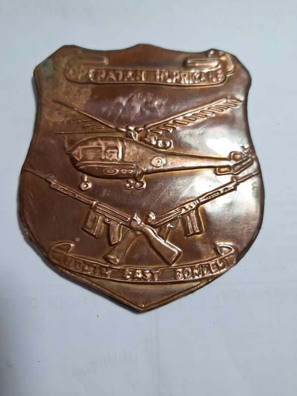 Operation Hurricane copper plaque