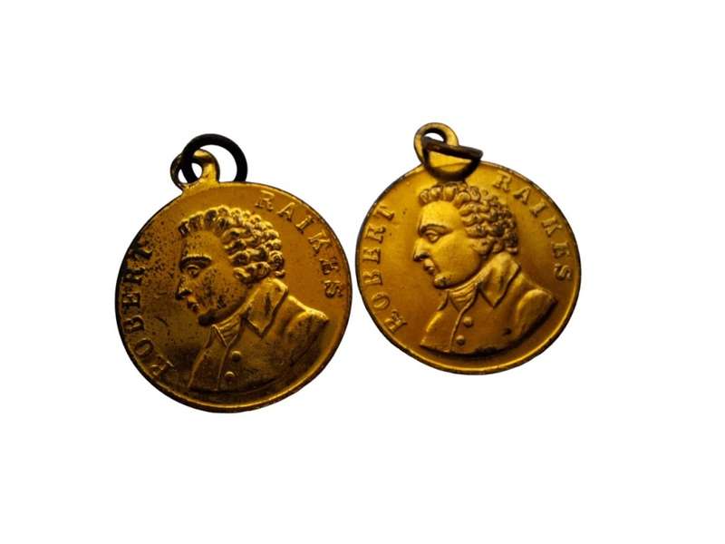 2 x Robert Raikes, founder of Sunday school medals 1930