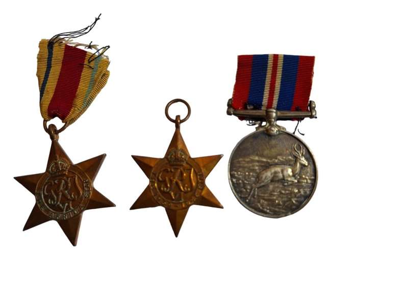 WW2, 3 medals issued to JJJ Steyn 116082