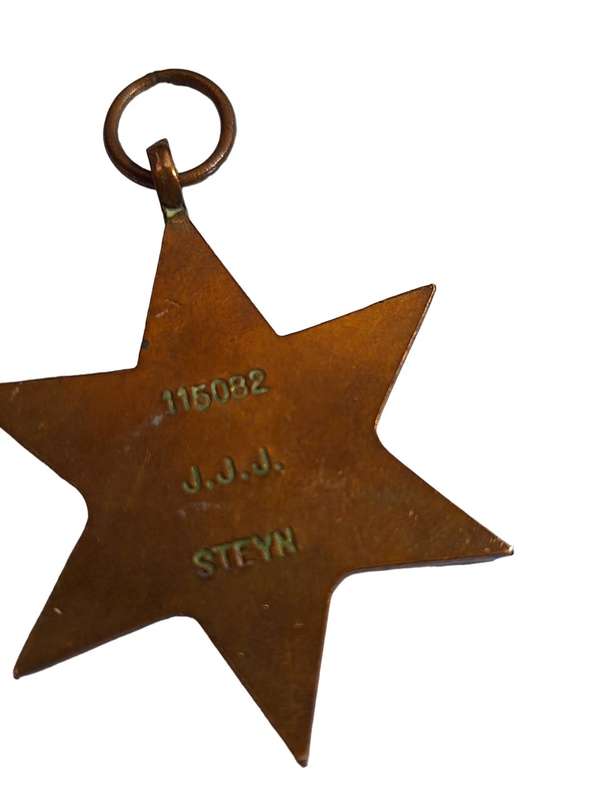 WW2, 3 medals issued to JJJ Steyn 116082