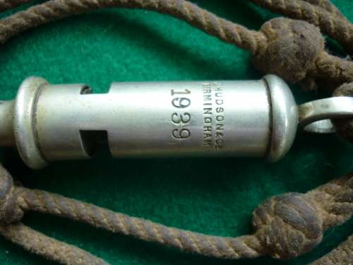1939 DATED J HUDSON WHISTLE