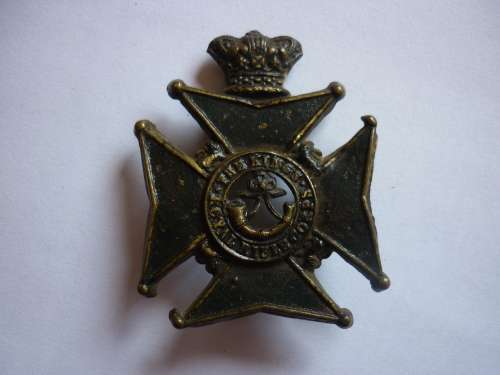 KINGS ROYAL RIFLE CORP VICTORIAN CAP BADGE - BOTH LUGS INTACT