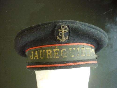 FRENCH WW1 MATELOT CAP-FOR THE DREADNOUGHT JAUREGUIBERRY - SAW ACTION AT GALIPOLI - VERY SCARCE -