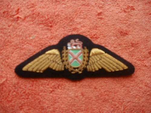 SA AIRFORCE BULLION WIRE COMMANDO  PILOT WING - 2000 FLYING HOURS 11CM