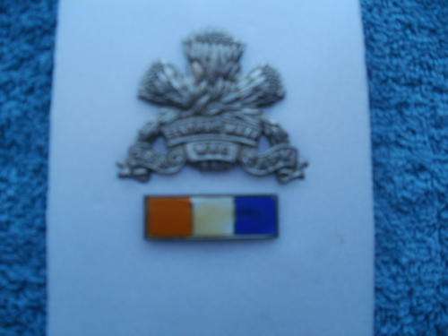 SA ARMOURED CORP WHITE METAL CAP & BALKIE - ALL PINS INTACT
