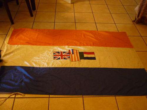 PRE 1994 SOUTH AFRICAN FLAG . DATED  1985 ( 180 X 120 CM ) - GOOD CONDITION SEE IMAGES