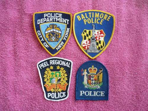 NEW ZEALAND , BALTIMORE , CITY OF NEW YORK & PEEL REGIONAL POLICE PATCHES