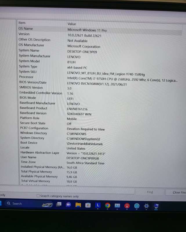 Lenovo Legion Gaming Laptop Core i7 9th Gen RTX 2070 16 GB Ram 512 NVMe 1TB HDD