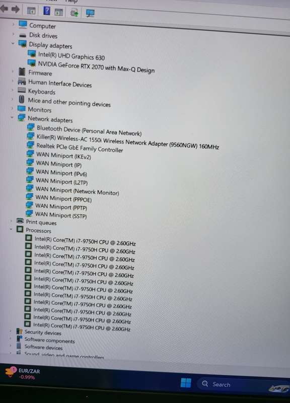 Lenovo Legion Gaming Laptop Core i7 9th Gen RTX 2070 16 GB Ram 512 NVMe 1TB HDD