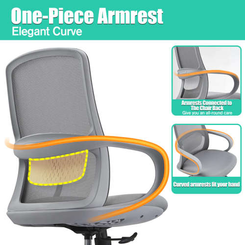 Ergonomic Office Chair Home Office Desk Chairs - 2 Pack- Grey Colour