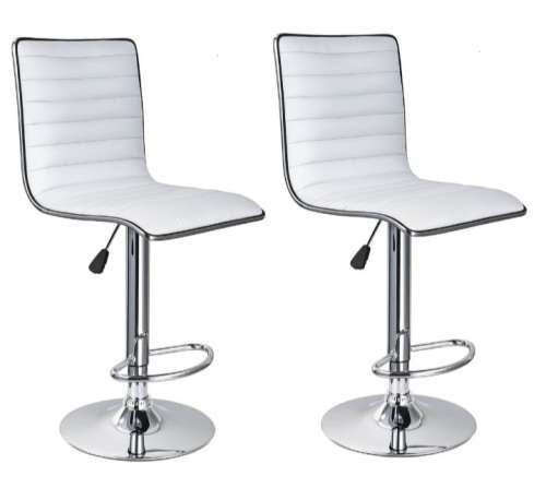 Bar Stools / Kitchen Counter Chairs - Set of 2  White Colour