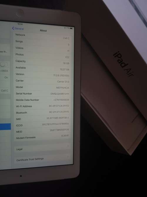 iPad Air 1 32GB Cellular & Wifi - Giveaway