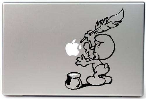 vinyl mac book, laptop sticker, smurf(black)