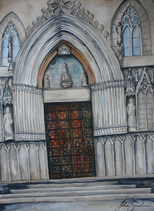 CATHEDRAL IN BARCELONA - A detailed Watercolour!!! Starting at R1!!!