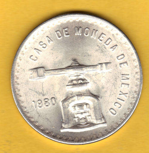 1980 - UNA ONZA TROY DE PLATA PURA - MEXICO - (large coin 33g - diameter 42mm)