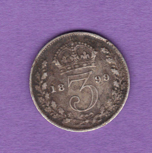 1899 - 3 PENCE - SILVER - GREAT BRITAIN