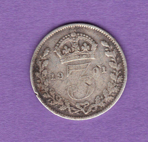 1901 - 3 PENCE - SILVER - GREAT BRITAIN