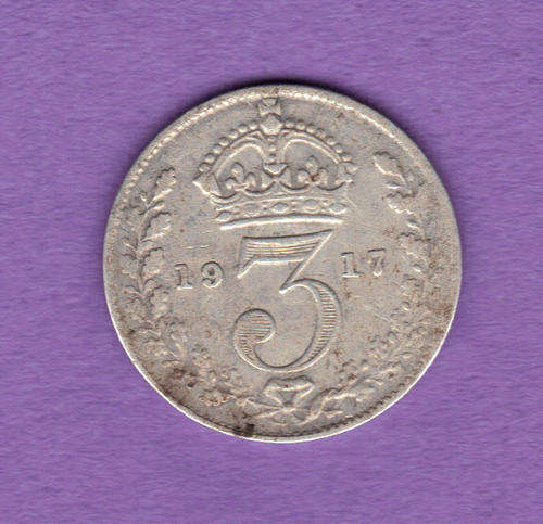 1917 - 3 PENCE - SILVER - GREAT BRITAIN