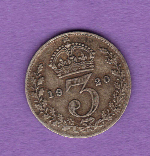 1920 - 3 PENCE - SILVER - GREAT BRITAIN