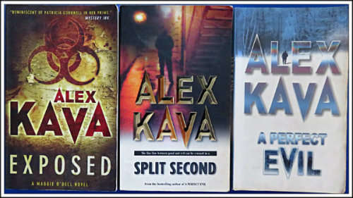 ALEX KAVA : 3X Paperbacks Exposed / Split Second / A Perfect Evil - CONDITION: Good to Very Good***