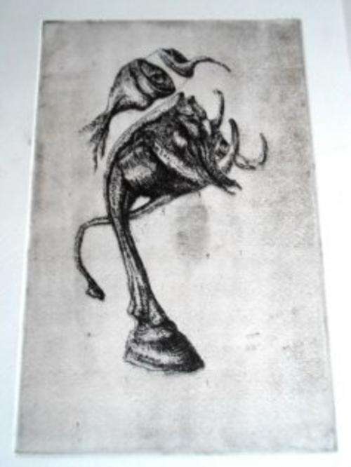 Fringe Athlete by Ras Steyn - Original Copperplate Etching - 225mmx145mm - 2x PRINTS LEFT***