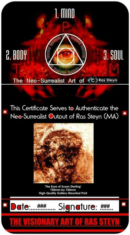 `The Eyes of Susan Starling` by Surrealist Pioneer Ras Steyn - Gallery Mounted Print 1/1