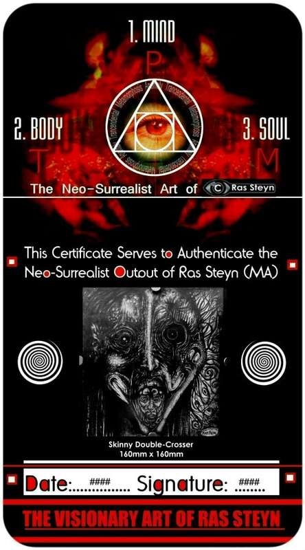 VISIONARY SURREALISM: `Skinny Double-Crosser` - Original Lead Drawing by Surrealist Ras Steyn (MFA)