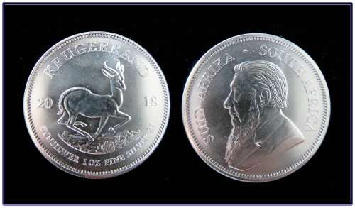 KRUGERRAND 1 OZ SILVER BULLION COIN 99.9 (Uncirculated PCondition) - See Coin Photo