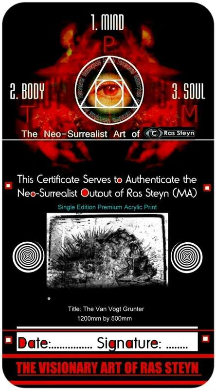 Original Acrylic Print: `Van Vogt Grunter` by Controversial Artist Ras Steyn [MFA] - SINGLE EDITION
