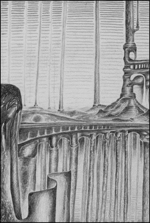 Original Drawing: `Brooklyn Pass` by Surrealist Pioneer Ras Steyn [MFA] - Lead Pencil - A5 Format**