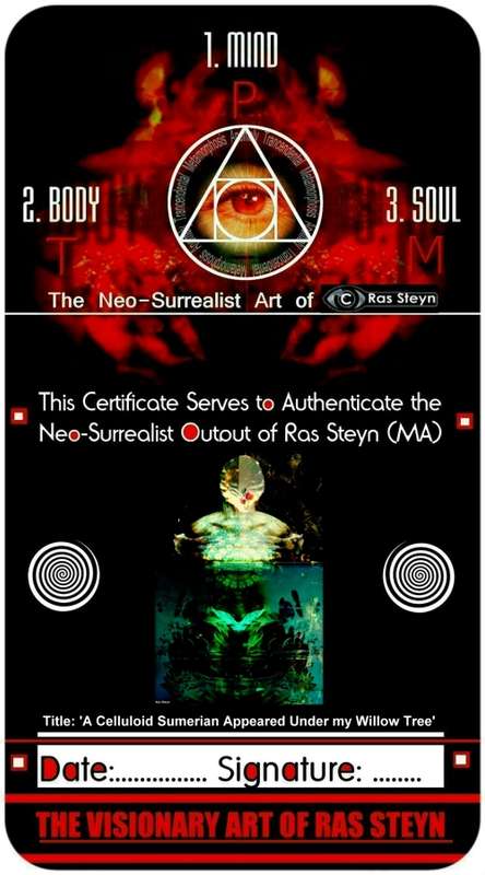 Neo-Surrealism: `The Celluloid Sumerian Under my Willow Tree` by Pioneer Ras Steyn SINGLE EDITION