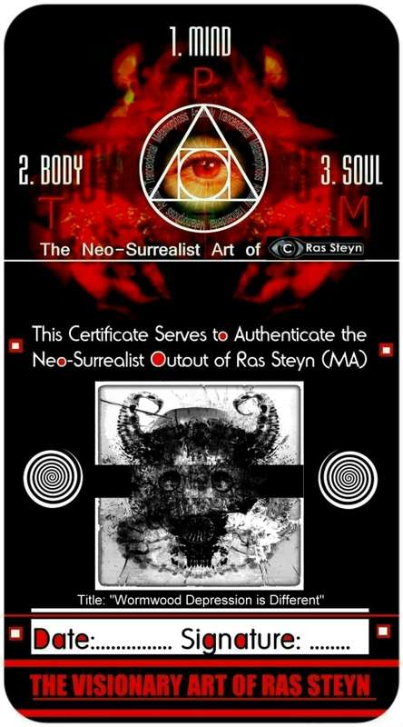Wormwood Depression` by SA Surrealist Ras Steyn [MFA] - 750mm X 750mm - Large Canvas