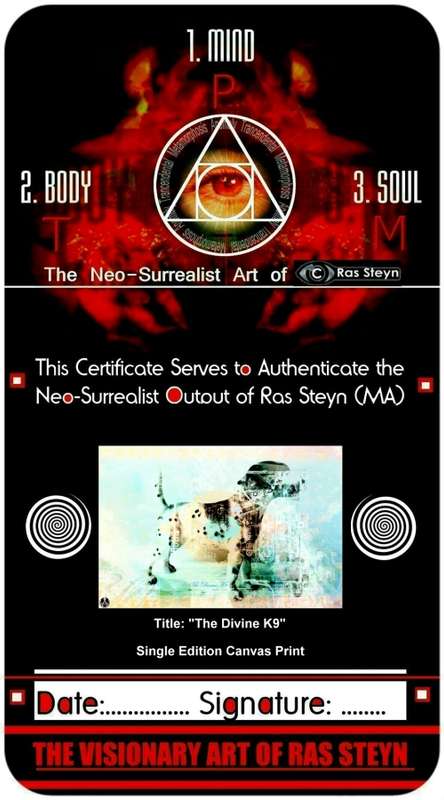 `The Divine K9` by SA Artist Ras Steyn [MFA] - Single Edition Acrylic Print - 500MM X 350MM ****