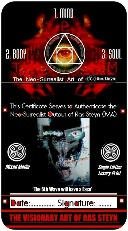 Abject Surrealism: `The 5th Wave will have a Face` by ZAR Artist Ras Steyn - Aluminium Print 1/1