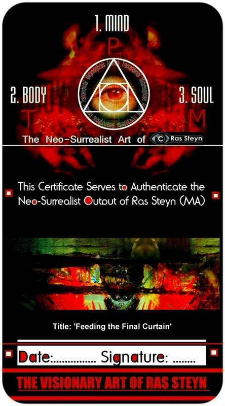Original Surrealism: `Feeding the Final Curtain I` by Surrealist Pioneer Ras Steyn - Canvas 1/1*