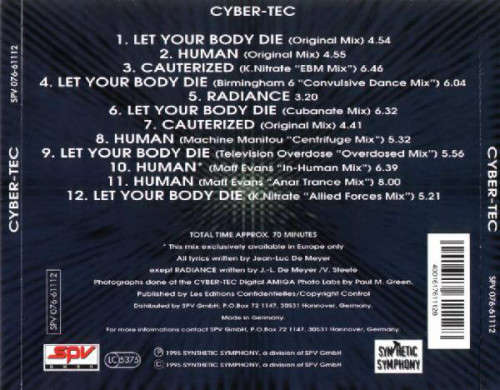 CYBER-TEC - Let Your Body Die - Synthetic Symphony - 1995 - GEMA - LC5375