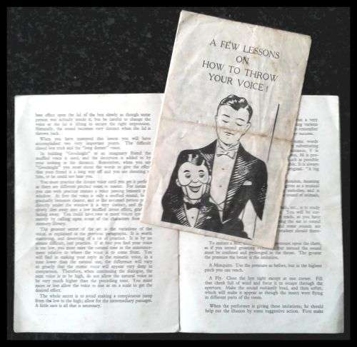Secrets of Ventriloquism by Prof. Foxtone - Instruction Manual - With 4XPage Booklet: Voice Throwing