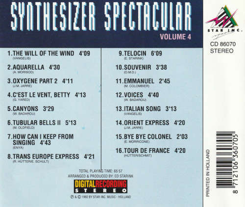 SYNTHESIZER SPECTACULAR Vol.4 - Disc and Sleeve in Excellent Condition***