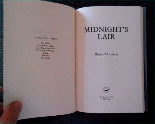 RICHARD LAYMON : Midnight`s Lair - First US Edition: 1993 - Hardback - Mint Condition***