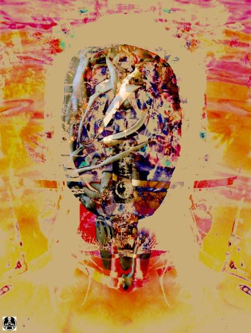 ASTRACT SURREALISM: `Queen Belladonna V` by Surrealist Pioneer Ras Steyn [ACRYLIC Single Ed. Print]