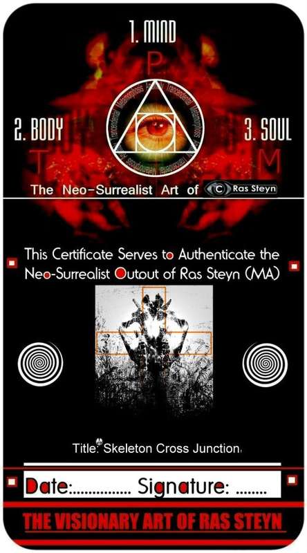 ` Skeleton Cross Junction ` by SA Surrealist Ras Steyn - 800MMX1100 - Premium Canvas 2/2Ed.