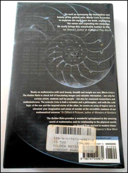 MARIO LIVIO - The Golden Ratio - Hardcover - REVIEW Press UK - First Edition 2002