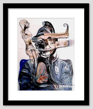 Surrealism: Portrait of Sir Francis Bacon the 3rd : Surrealist Pioneer Ras Steyn - A2 CANVAS 1x ONLY