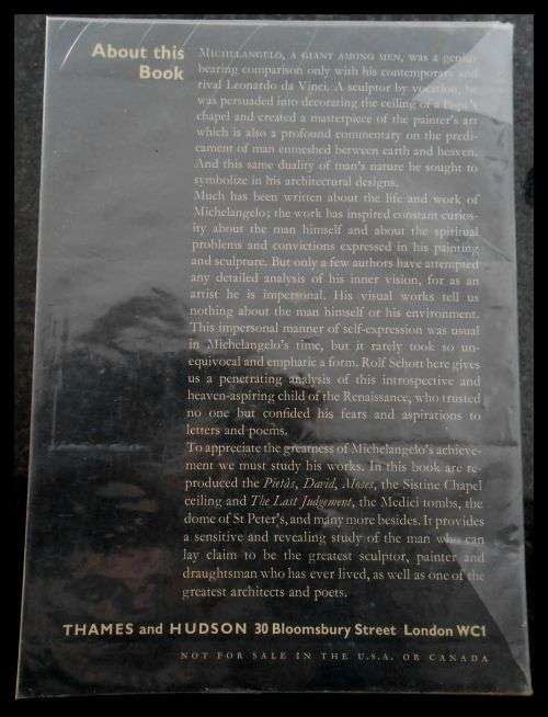 MICHELANGELO - Rolf Schott - Thames and Hudson - Softcover - 128 Plates - Very Good Condition*