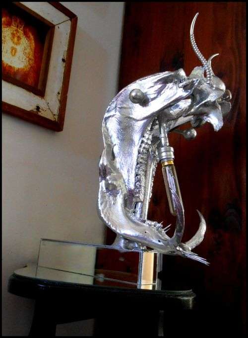 Title: `Taxonomic African Totem` - Large Orgonomical Skeletal Ambient Lamp by Ras Steyn [MFA]