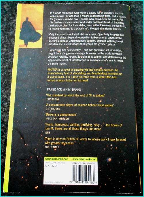 IAIN M. BANKS - MATTER - ORBIT PRESS - LARGE SOFTCOVER - CONDITION: Very Good*
