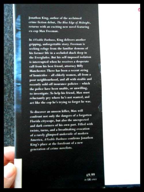 JONATHON KING - A Visible Darkness - Large Hardback - FIRST EDITION - UK - 2003 - ORION - VG*