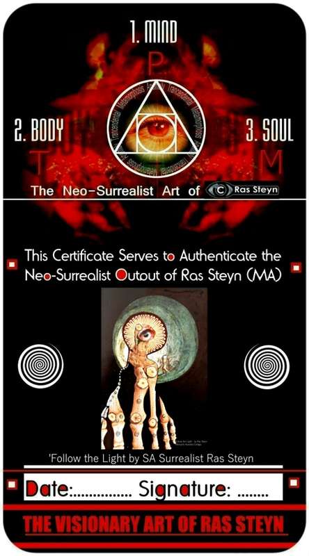 Surrealism Now: `Follow the Light` by Surrealist Ras Steyn - 240mmx165mm - Unframed